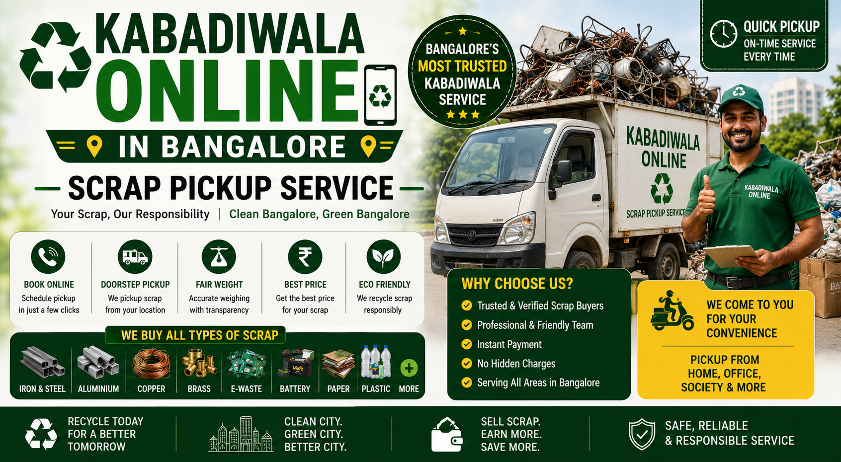 Kabadiwala Online in Bangalore Scrap Pickup Service