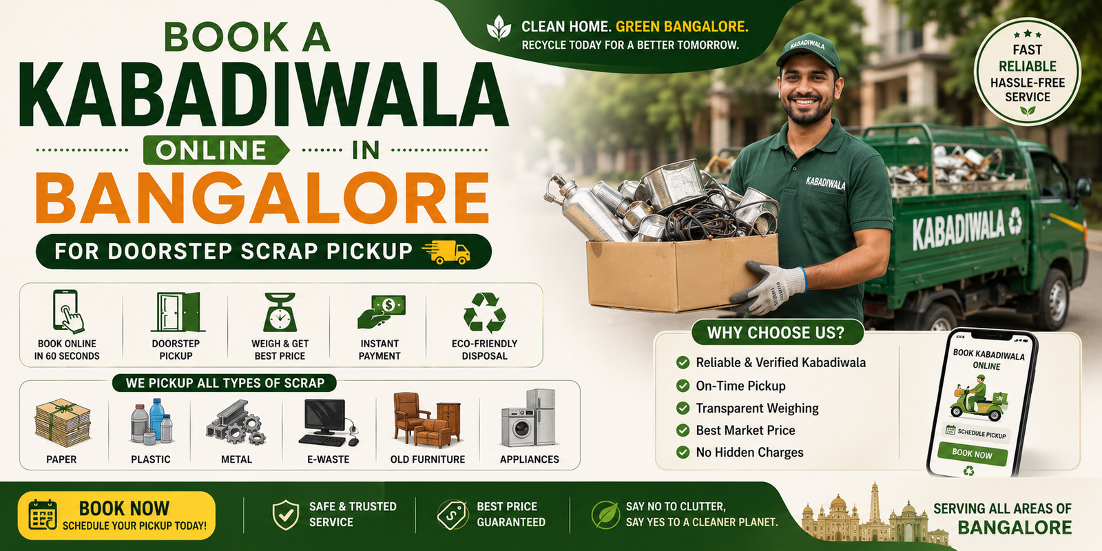 Book a Kabadiwala Online in Bangalore for Doorstep Scrap Pickup